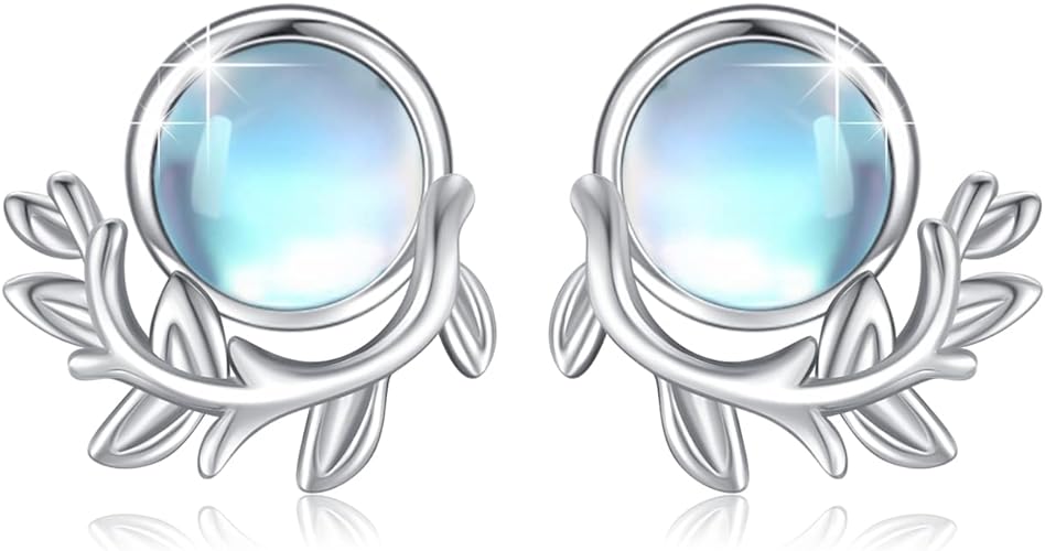 ONE:  Exquisite  STUD Color: MOONSTONE  Earrings 925 Sterling Silver