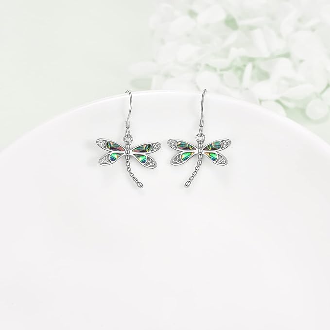 ONE: Dragonfly Dangle Drop Earrings  925 Sterling Silver