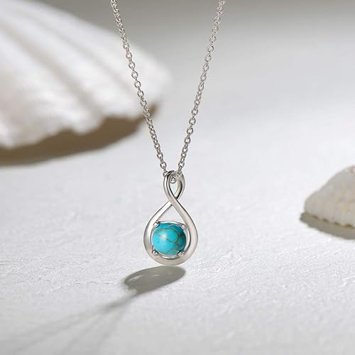 ONE: Birthstone Necklace Gifts For Women, Love Pendant Birthstone Jewelry 16+2 inch Silver Chain