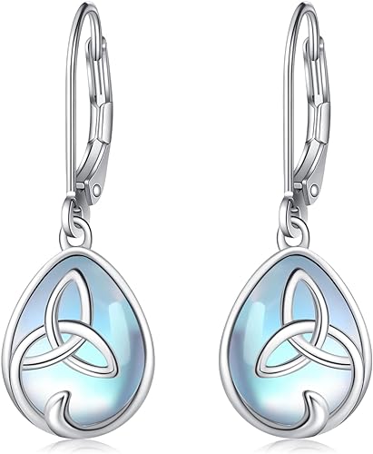 ONE:  Exquisite Earrings Color: Moonstone Dangle Earrings 925 Sterling Silver