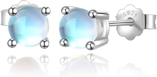 ONE: Exquisite Stud Color: MOONSTONE Dangle Earrings 925 Sterling Silver