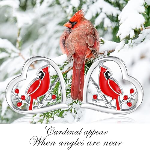 ONE: 925 Sterling Silver Earrings Cardinal Birds