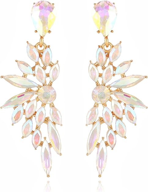 ONE PAIR: Crystal Multi Teardrop Cluster Chandelier Dangle Earrings Rhinestone