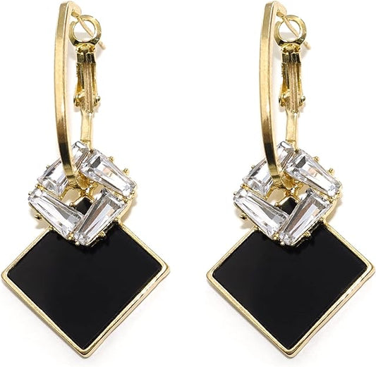 ONE PAIR: Crystal Multi Gold/Silver  Dangle Earrings  Statement Jewelry