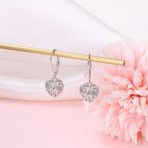 ONE:  Style: Interlocking HEART Dangle Earrings 925 Sterling Silver