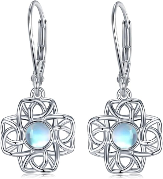 ONE:  Exquisite Earrings Color: Moonstone Dangle Earrings 925 Sterling Silver