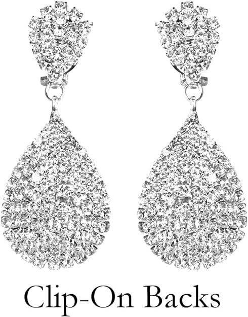 ONE PAIR: Crystal Multi Gold/Silver Rhinestone Chandelier Wedding Bridal Dangle Earrings