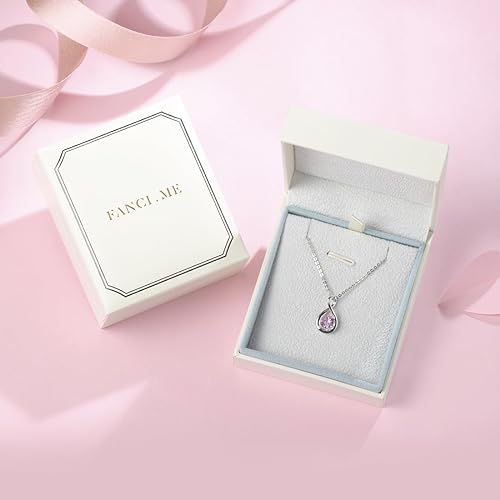 ONE: Birthstone Necklace Gifts For Women, Love Pendant Birthstone Jewelry 16+2 inch Silver Chain JUNE  Alexandrite