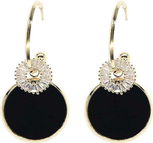 ONE PAIR:   Crystal Multi Gold/Silver  Dangle Earrings