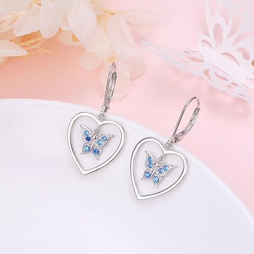 ONE: Style: Butterfly Heart Earrings 925 Sterling Silver