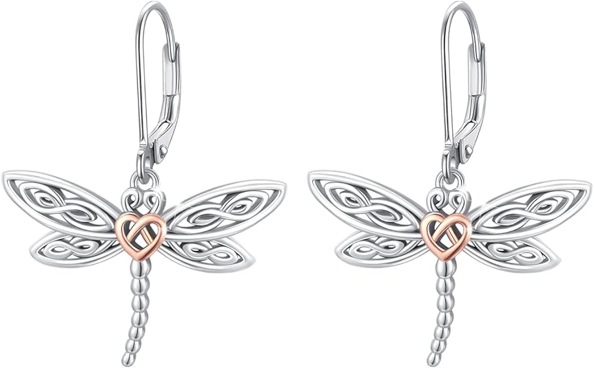 ONE: Style: Dragonfly Lever back Earring  925 Sterling Silver