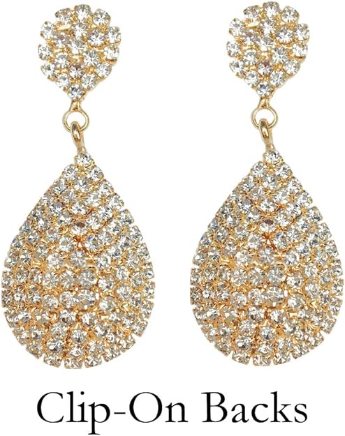 ONE PAIR: Crystal Multi Gold/Silver Rhinestone Chandelier Wedding Bridal Dangle Earrings