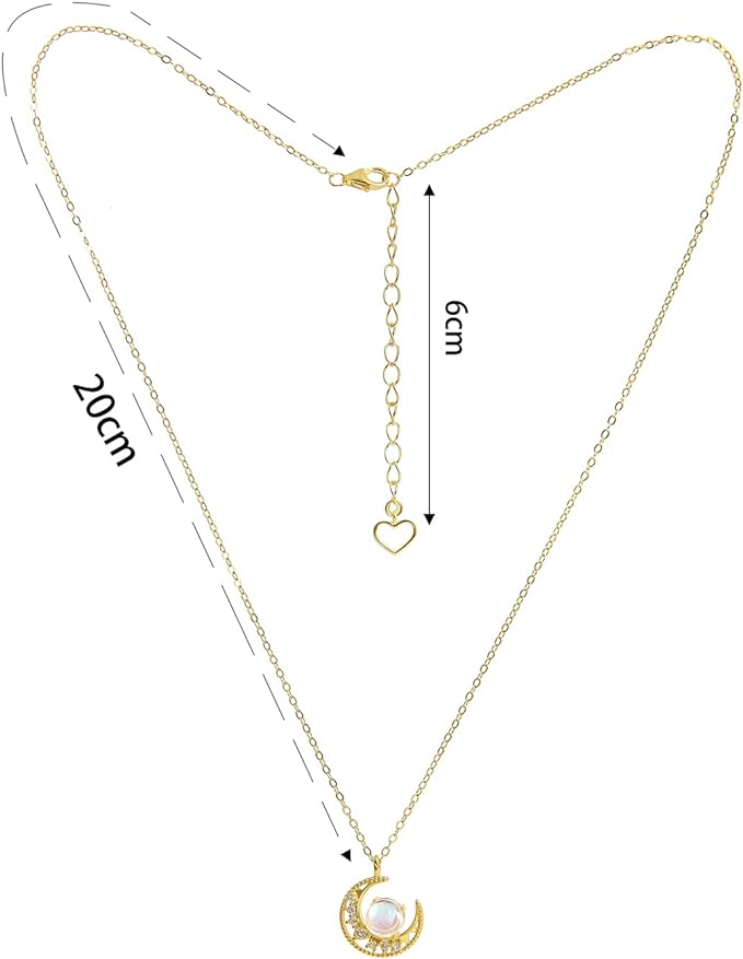 ONE :💎 Moonstone Pendant Necklace   💎18k Gold Plated