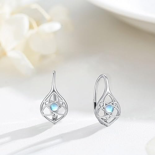 ONE:  Exquisite Earrings Color: Moonstone Dangle Earrings 925 Sterling Silver