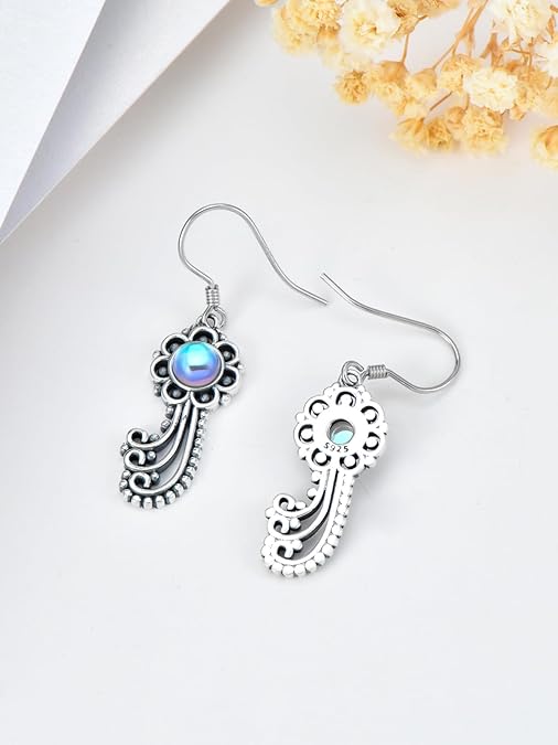 ONE:  Falling Stars Earrings Color: Moonstone Dangle Earrings 925 Sterling Silver