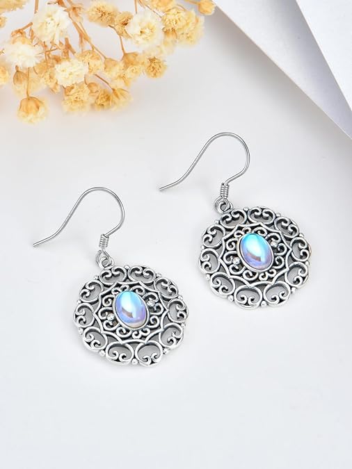 ONE:  LOVE DROP Earrings Color: Moonstone Dangle Earrings 925 Sterling Silver
