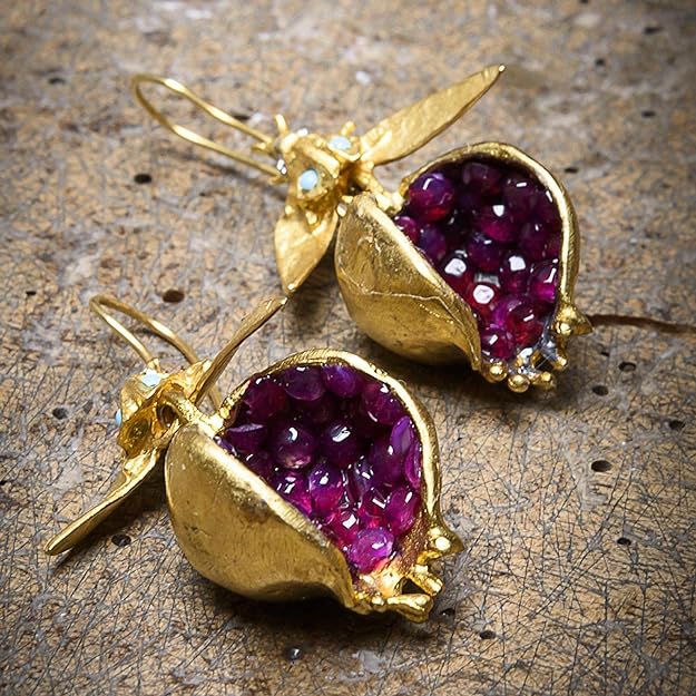 ONE:  Package:1 Pair Earring and 1 Piece Necklace The Pomegranate Jewelry set.