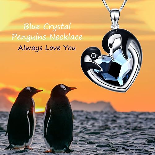 ONE :💎Style: 1-Blue crystal Penguins Pendant Necklace Fine Jewelry 💎