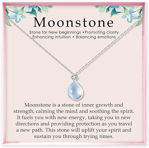 ONE: HOPE LOVE SHINE New Beginnings Rainbow Moonstone 925 Sterling Silver Necklace