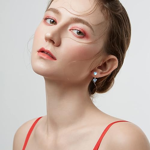 ONE:  Exquisite  HEART Color: MOONSTONE  Earrings 925 Sterling Silver