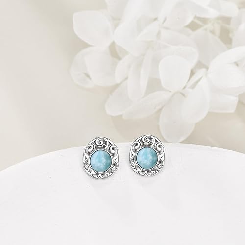 ONE: Color: Filigree Larimar Earrings SILVER