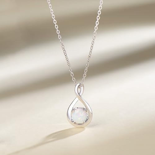 ONE: Birthstone Necklace Gifts For Women, Love Pendant Birthstone Jewelry 16+2 inch Silver Chain OCT