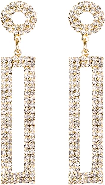 ONE PAIR: Crystal Multi Gold/Silver Rhinestone Chandelier Wedding Bridal Dangle Earrings