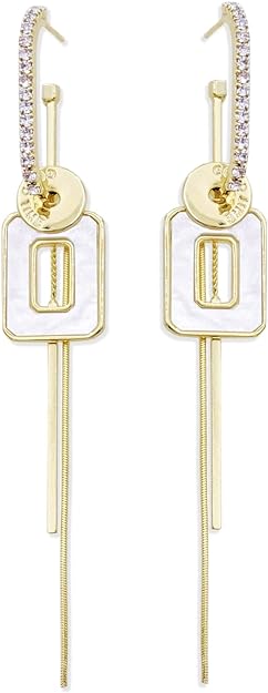 ONE PAIR:   Crystal Multi Gold/Silver  Dangle Earrings