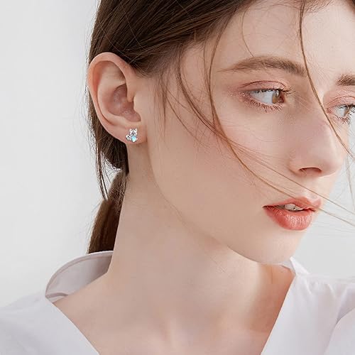 ONE: Exquisite FOX MOONSTONE Dangle Earrings 925 Sterling Silver