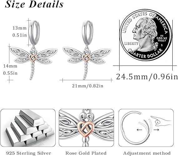 ONE: Style: Dragonfly HOOP Earring Earring 925 Sterling Silver