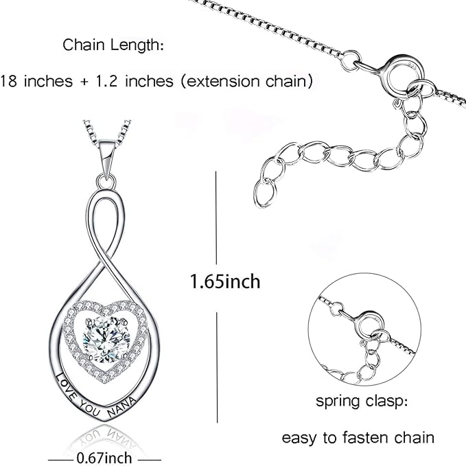 Love Heart Pendant Necklace  Style: Love You Nana