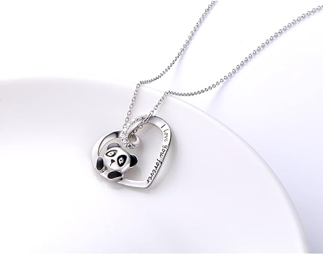 ONE: Love Heart Pendant Necklace Style: Panda-I Love You Forever