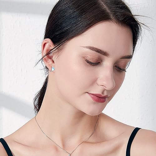 ONE:  Exquisite  U-shape Huggie Color: MOONSTONE  Earrings 925 Sterling Silver