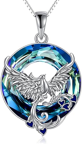 ONE :💎Style: Phoenix-Blue Crystal Pendant Necklace Fine Jewelry 💎
