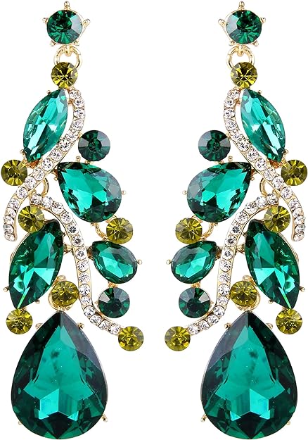 ONE PAIR: Crystal Multi Teardrop Cluster Chandelier Dangle Earrings