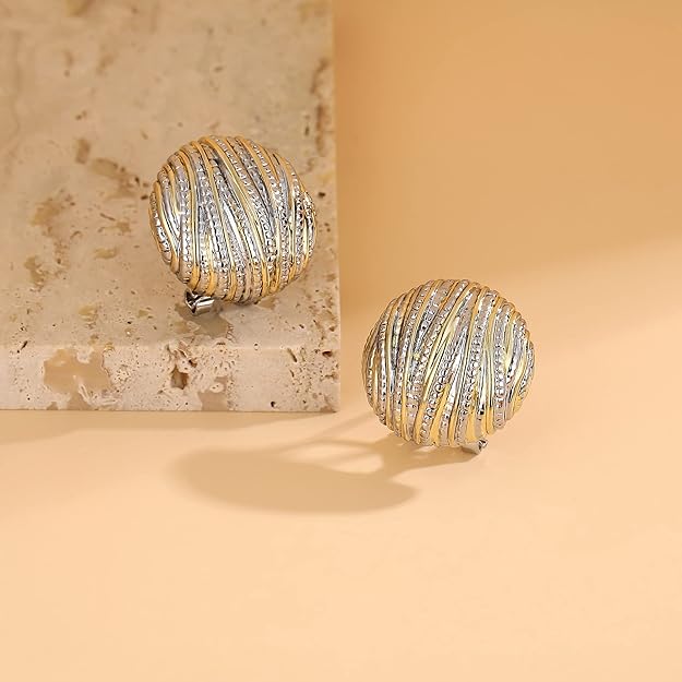 ONE PAIR:   Crystal Stud Multi Gold/Silver  Dangle Earrings