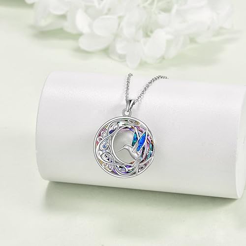 ONE :💎Hummingbirds Crated Opal Pendant Necklace Fine Jewelry 💎