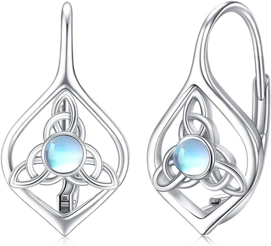 ONE:  Exquisite Earrings Color: Moonstone Dangle Earrings 925 Sterling Silver