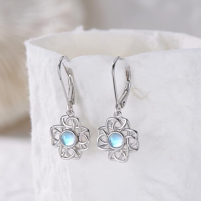 ONE:  Exquisite Earrings Color: Moonstone Dangle Earrings 925 Sterling Silver