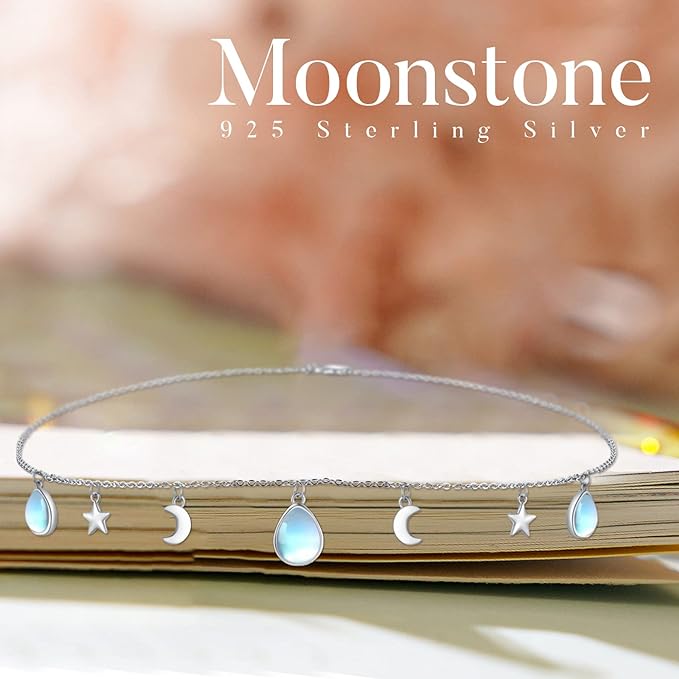 ONE :💎 Moon Star Choker Pendant Necklace 💎 925 Sterling Silver