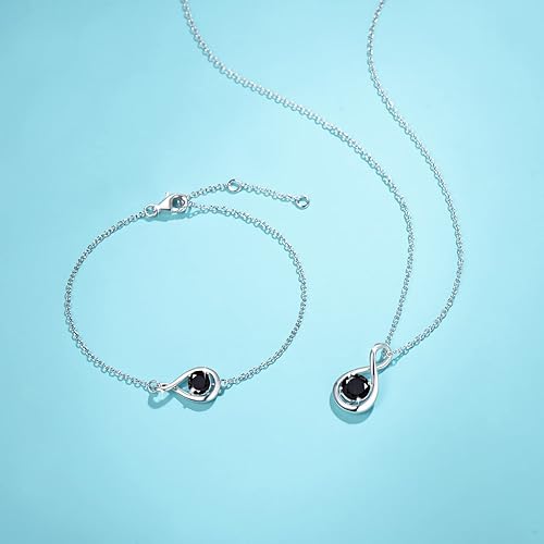 ONE :💎 Birthstone Necklace Gifts For Women, Love Pendant Birthstone Jewelry 16+2 inch Silver Chain