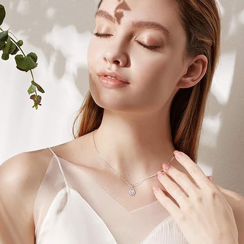 ONE :💎 Birthstone Necklace Gifts For Women, Love Knot Pendant Birthstone Jewelry 18 Inch Silver Chain JAN