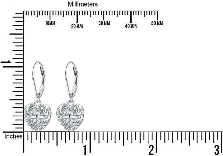 ONE:  Style: Interlocking HEART Dangle Earrings 925 Sterling Silver