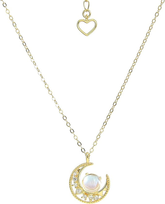 ONE :💎 Moonstone Pendant Necklace   💎18k Gold Plated