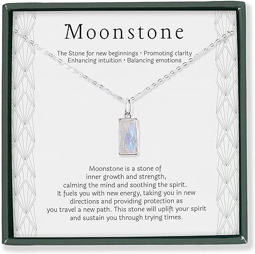 ONE: HOPE LOVE SHINE New Beginnings Rainbow Moonstone 925 Sterling Silver Necklace