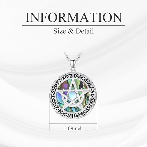 ONE :💎Style: Pentagram Star Amulet Moonstone Pendant Necklace Fine Jewelry 💎
