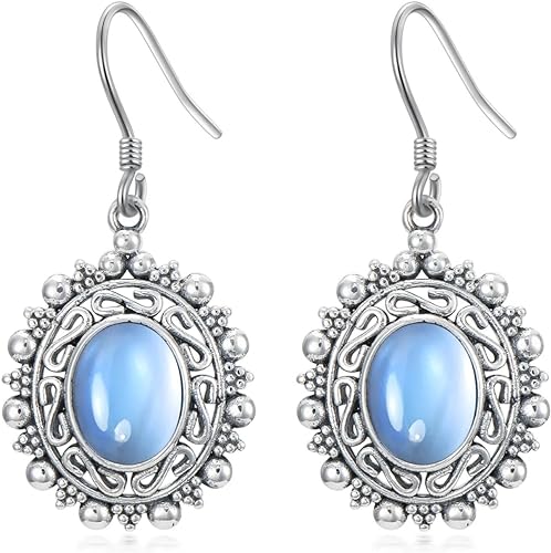 ONE:  Infinity Earrings Color: Moonstone Dangle Earrings 925 Sterling Silver