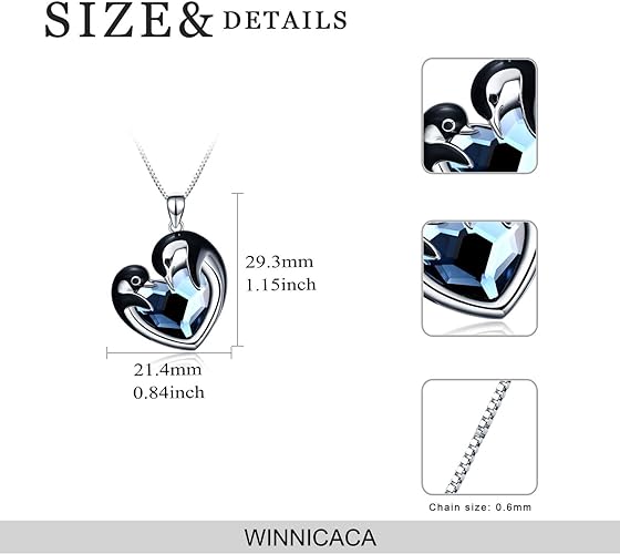 ONE :💎Style: 1-Blue crystal Penguins Pendant Necklace Fine Jewelry 💎