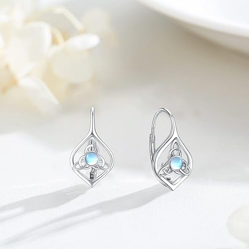 ONE:  Exquisite Earrings Color: Moonstone Dangle Earrings 925 Sterling Silver