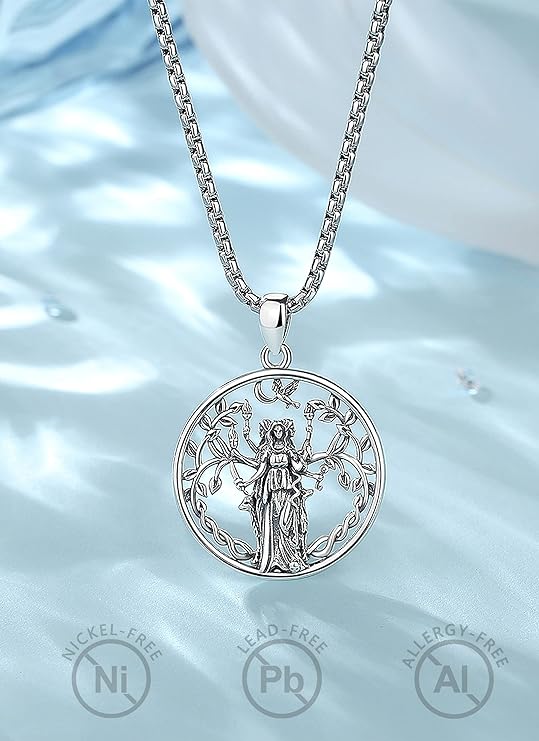 ONE :💎The Triple Moon Goddess Symbol Pendant Necklace Fine Jewelry 💎